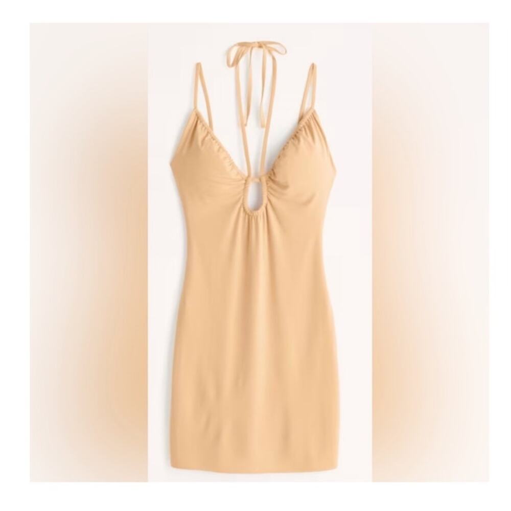 NWT Abercrombie & Fitch Yellow Fitted Mini Dress Women's Size XL